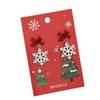Christmas Accessories Christmas Hollow Snowflake Bow Earrings Oil Drop Ear Hook Earrings