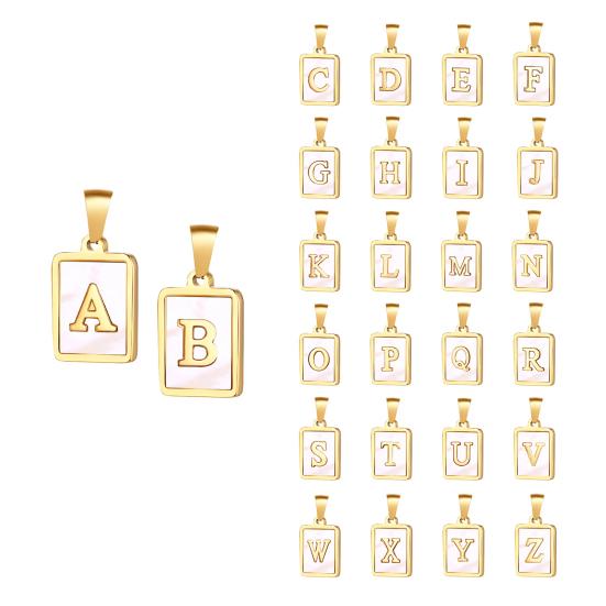 Ожерелье-подвеска с квадратными буквами AZ, ювелирное покрытие, геометрическая цепочка на ключицу для свадьбы