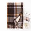 Большой клетчатый шарф из искусственного кашемира, универсальный для осени и зимы, теплый студенческий парный шарф, мужской с изысканным чувством