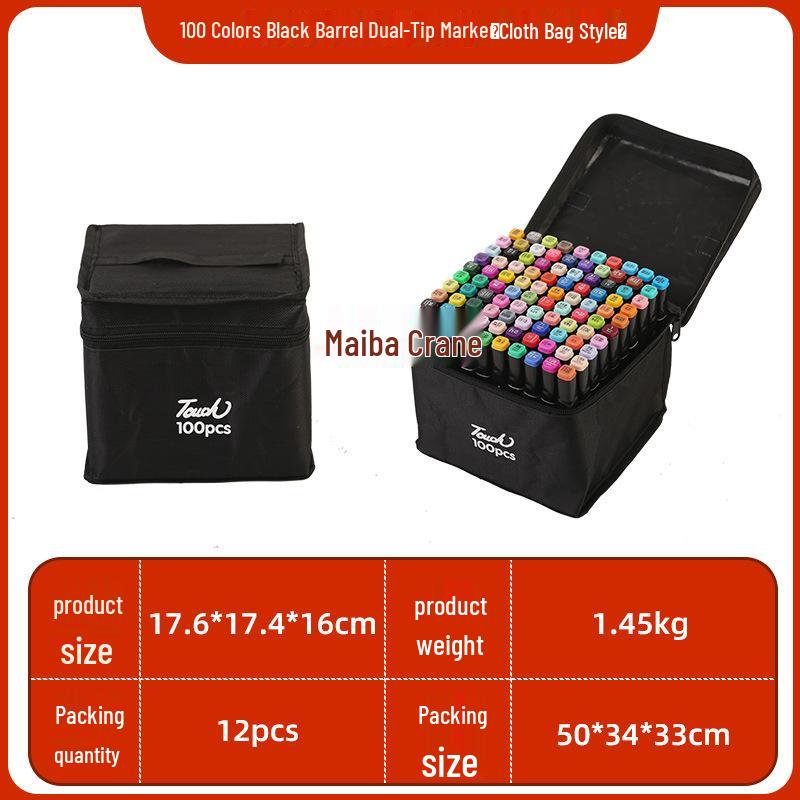 Genuine TOUCH Dual-Tip Oil-Based Marker Set, 48 Colors - Art Drawing Tools & Colored Pencils