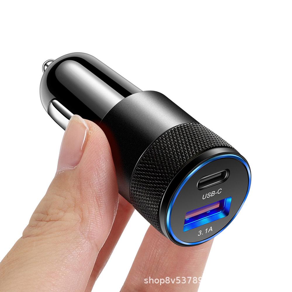 15 Вт USB+PD Автомобильное зарядное устройство: Компактный адаптер для телефона из алюминиевого сплава