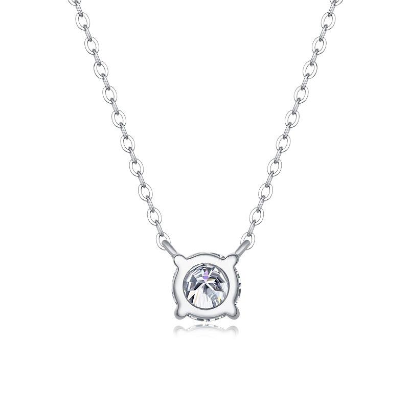 Bague Ringen S925 Серебро, инкрустированное муассанитом 1 карат/2 карата, вечный кулон, новое простое ожерелье с четырьмя когтями, женская цепочка на ключицу