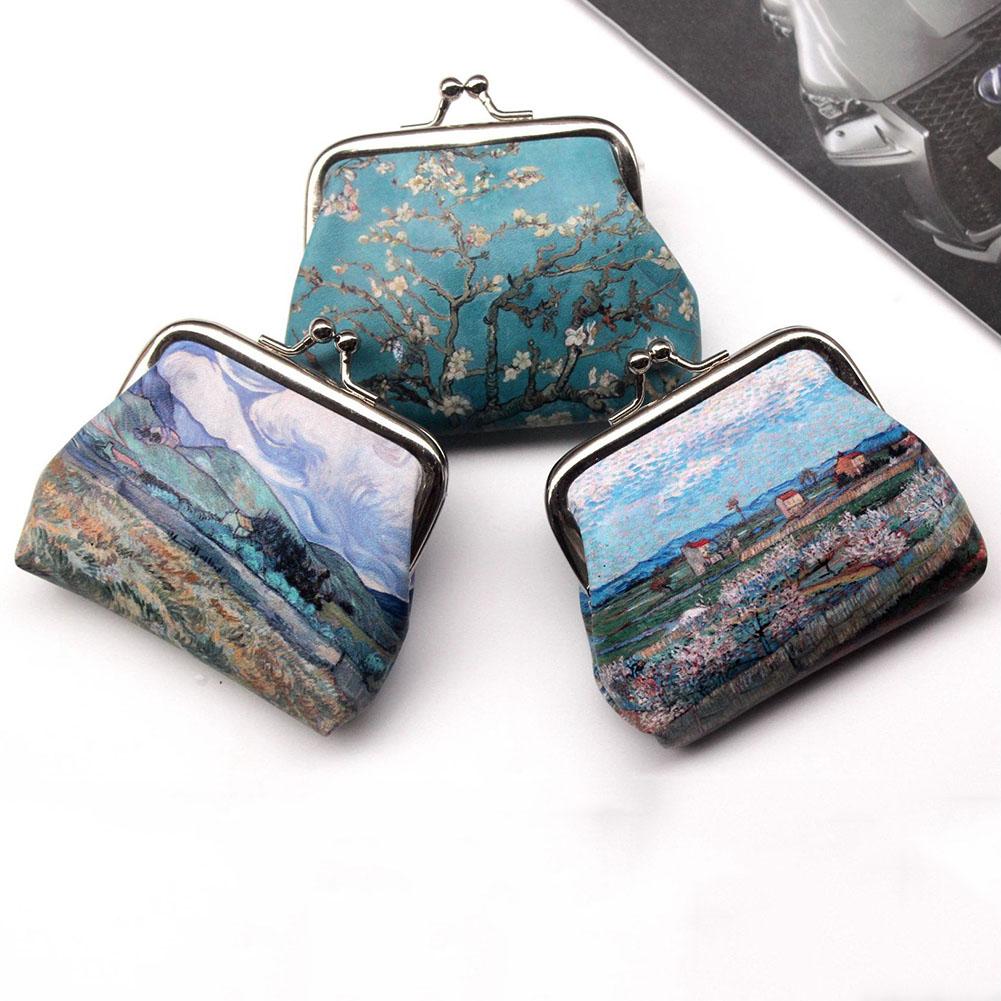 Vintage Women Printing Wallet Mini Coin Purses Handbag Ladies Clutch Change Purse Female Money Bag PU Leather Wallet