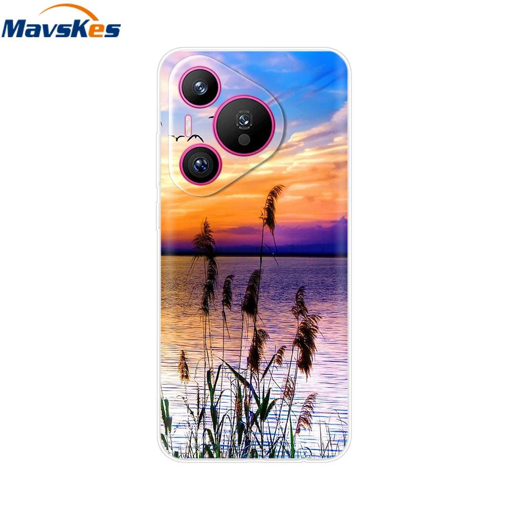 Для чехла Huawei Pura 70 Pro Pura 70 Прозрачная задняя крышка Бампер с красивой девушкой Мягкий ТПУ Funda Для Huawei Pura 70 Pro+ Pura70 Ultra Capa