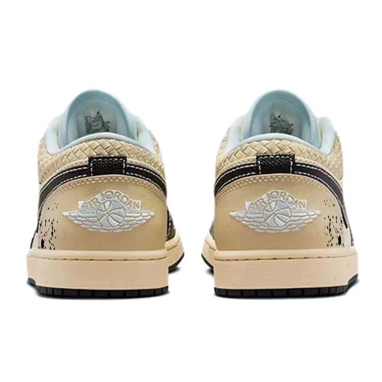 Jordan Air Jordan 1 Винтажные Баскетбольные Кроссовки Мужские Низкие Бежевый/Черный HQ3437-101(Команда56-)