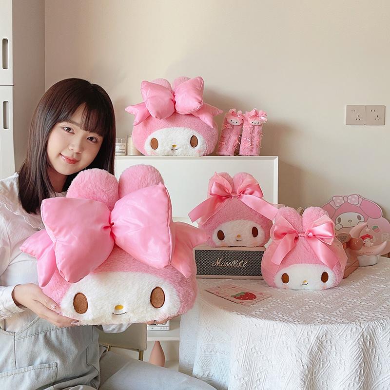 Мультяшные плюшевые игрушки My Melody Милые набивные аниме Кавайные плюшевые игрушки Подушка для спины Подголовник Автомобильные аксессуары Чехол на ремень безопасности