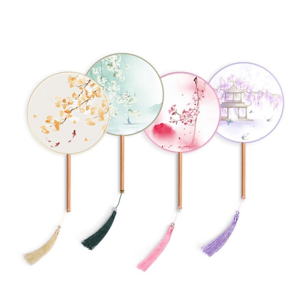 Silk Material Chinese Round Hand Fan Embroidery Design Cheongsam Tang Suit Fan  Wedding Ceremony