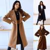 Women's Autumn/Winter Minimalist Double-Breasted Long-Sleeve Lapel Wool Coat