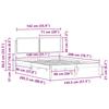 Bed Frame with Padded Headboard Dark Grey 140 x 200 cm