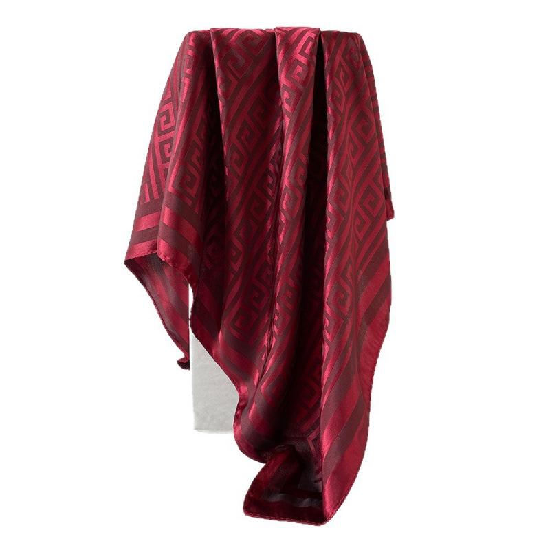 Imitation Silk Scarf for Women Solid Color Printed Scarf Scalp Shawl Scarf