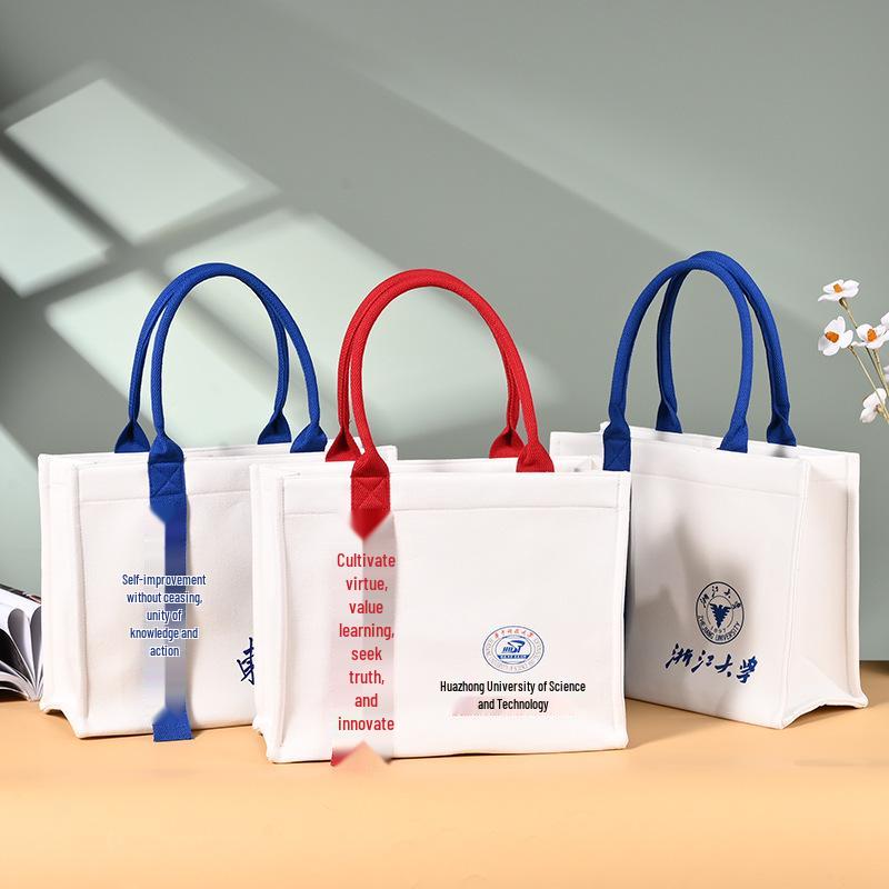 Персонализированная 3D холщовая сумка-тоут с логотипом и лентой - Креативная сумка для продвижения университета