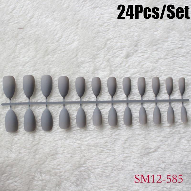 24 шт искусственных ногтей с матовым покрытием