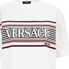 Versace Ss26 Полосатая футболка с принтом логотипа и букв, с круглым вырезом, с коротким рукавом, мужские топы 1014427-1A16038-2W1G0