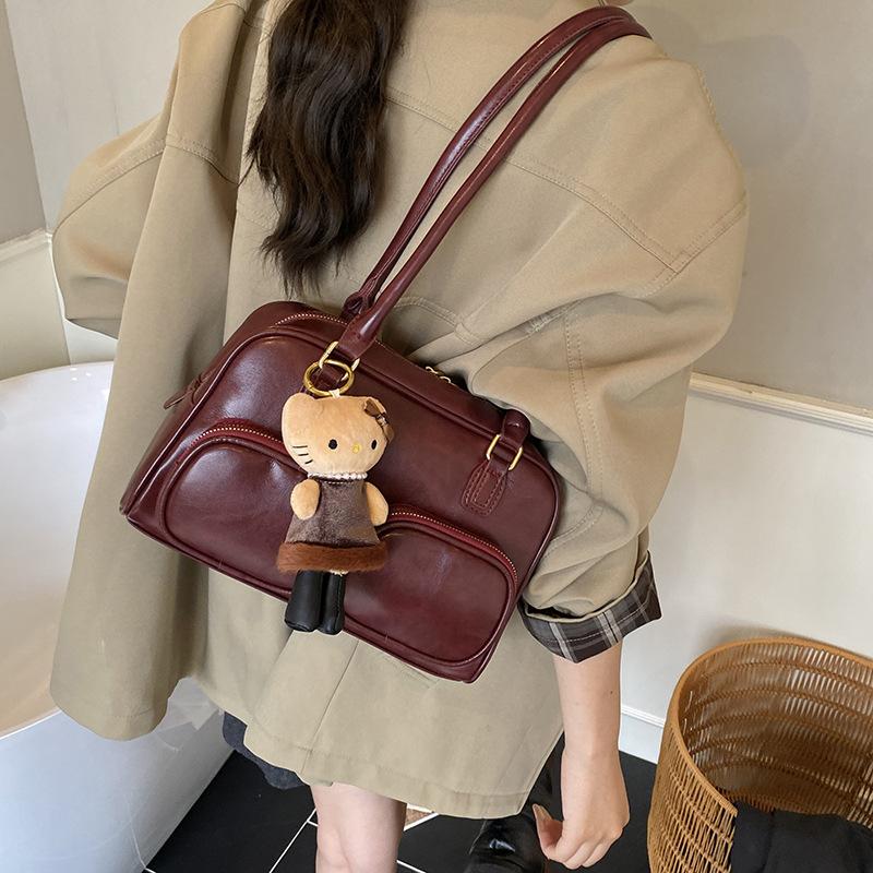 Сумка премиум-текстуры большой вместимости 2025 новая женская сумка осень и зима универсальная на одно плечо подмышечная сумка портативная сумка-подушка