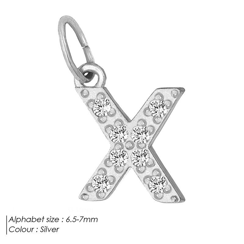 Европейская и американская подвеска-буква из нержавеющей стали, полностью инкрустированная бриллиантами, с вариантами ожерелья и браслета из циркония для самостоятельной сборки