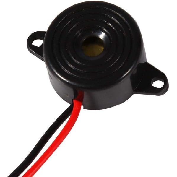 Mugast 3-24V Piezoelectric Electronic Buzzer Alarm, Black, 1 Pack, Wired, Car Compatible