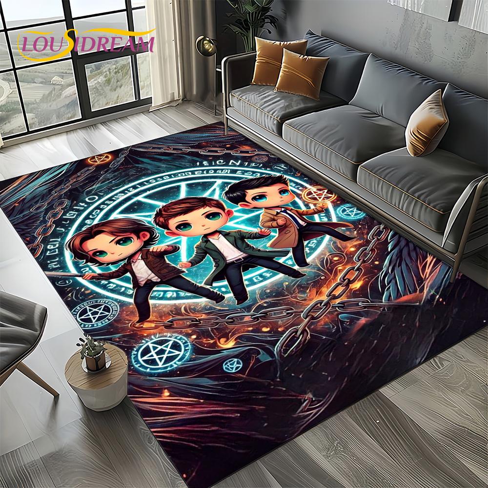 3D SPN Сверхъестественное Знак Дин Сэм Ковер Коврик для Гостиной Спальни Дома Декорация Дивана, Коврик для Игровой Зоны Детей Нескользящий Напольный Коврик