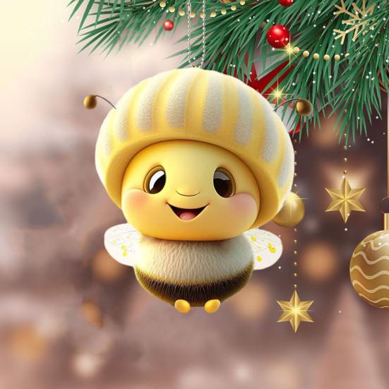 Декоративная подвеска в виде пчелы, акриловое подвесное украшение, очаровательный внешний вид, яркий цвет, легкая подвеска в виде рождественской елки