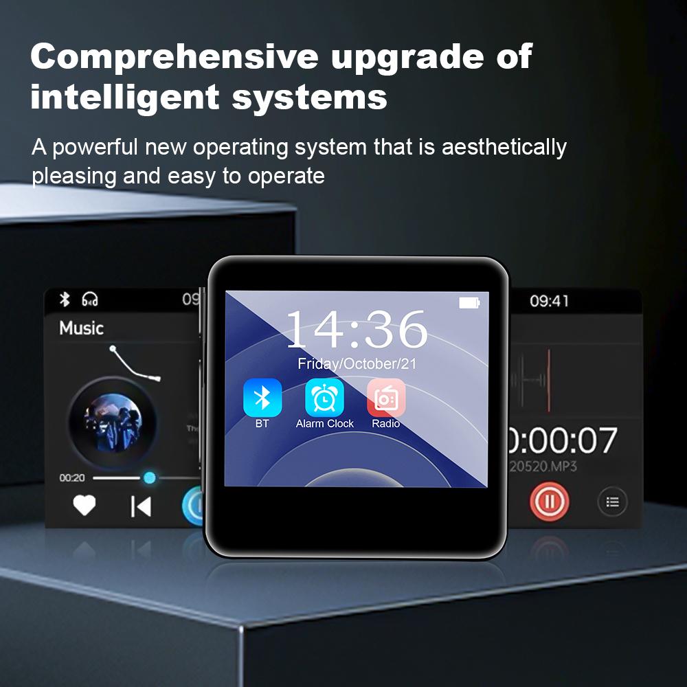 High Quality Metal Music MP3 Player Bluetooth 5.0 Touch Screen 4GB Memory Music Video Player Support TF Card FM/Ebook/Recording