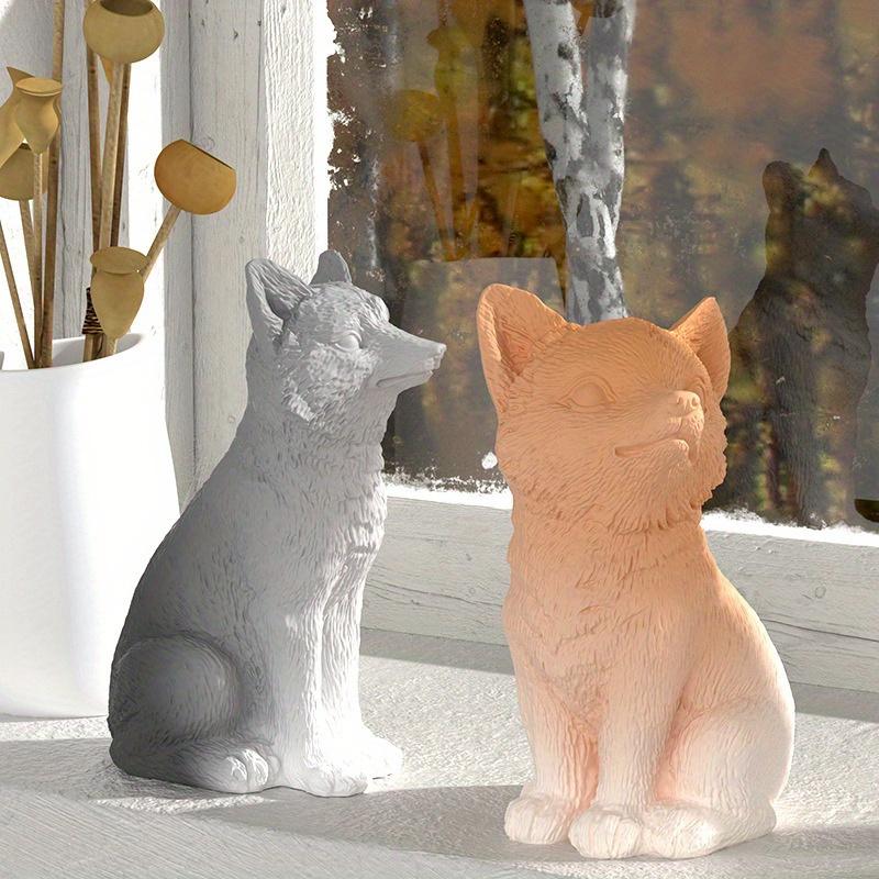DIY Милое животное Маленькая лиса 3D Форма Силиконовая форма для цементной гипсовой формы Глиняная свеча Изготовление домашнего украшения для стола Поделки