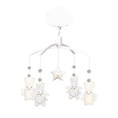 Мобиль-музыкальная шкатулка Tolaseria Angel Bunny для кроватки, ручная заводка, игрушка для успокоения младенцев и отличный подарок на рождение ребенка.