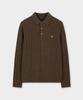 BROOKS BROTHERS Wool Cable Polo Sweater (Brown) (Bbwtmbg407)