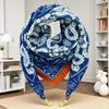Magnetic Buckle Square Scarf Triangle Scarf for Spring Autumn Winter Neck Protection Warm Scarf