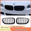 Черная глянцевая решетка с двойной полосой для BMW 5 серии (2010-2017) - F10/F18 Текстура углеродного волокна, полностью черный дизайн