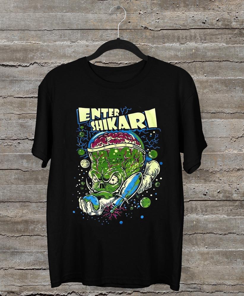 Enter Shikari Alien Short Sleeve Cotton Black All Size Shirt Unisex T-Shirt