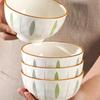 2025 New Style Glazed Ceramic Rice & Soup Bowl - Small Breakfast & Noodle Tableware Set