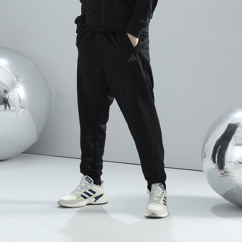 Adidas Винтажные три полоски средней посадки зауженные трикотажные джоггеры унисекс джоггеры черные TR30P1T-BB