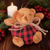 Клетчатые медвежата-украшения на елку 4-дюймовые мини-мягкие плюшевые клетчатые медвежата украшение для рождественской елки для праздничного рождественского дерева домашний декор для вечеринки