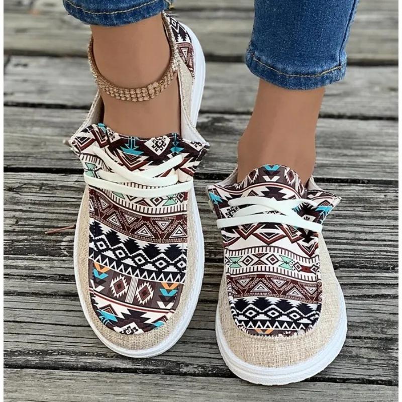 Fashion Fashion Women's Round Toe Walking Cloth Shoe Color Matching Casual Comfortable Shallow Mouth Thick Sole Sneaker Zapatos De Mujer