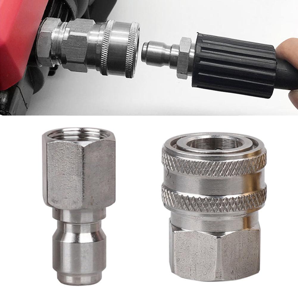 2 шт./комплект из нержавеющей стали 3/8" 1/4" быстроразъемный соединитель и заглушка с резьбой NPT3/8 NPT1/4 наружная внутренняя резьба аксессуары для моек высокого давления