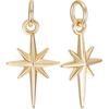 Beebeecraft 12Pcs Gold/Silver North Star Charms Polaris Star Pendants Charms with Jump Rings 10x17mm for DIY Craft Bracelet Necklace Jewelry Making