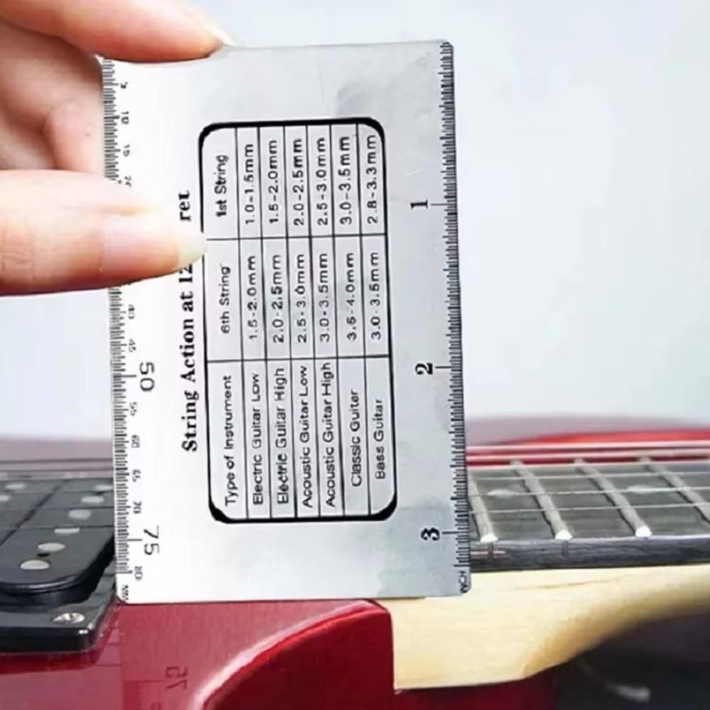 1PC String Ruler Stainless Steel Guitar Repair Tool Durable String Action Gauge Guitar Maintenance