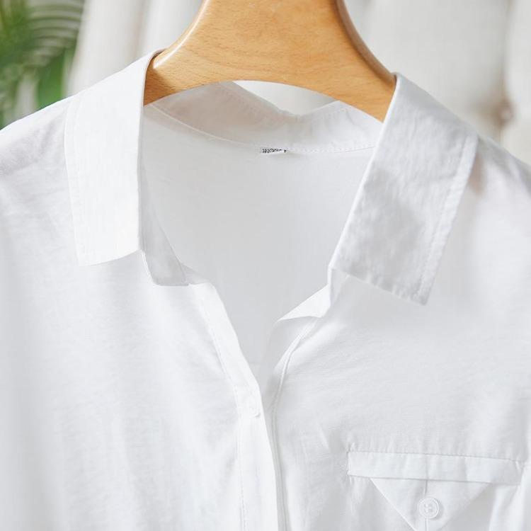 Women Spring New Thin Breathable Commuter Lapel Shirt Top