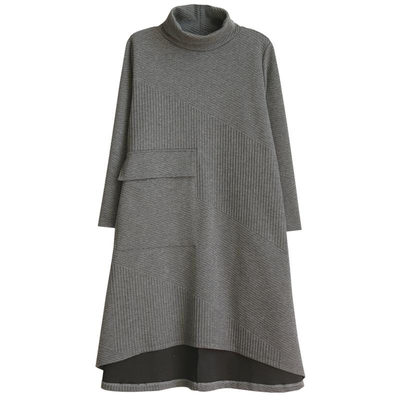 Весна Осень Зима Новые Модные Платья Женские Повседневные Элегантные Винтажные Большие Размеры Свободные Офисные Длинные Рукава Миди Длинные Макси Платья M-2XL