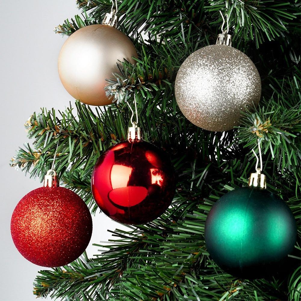 50X Shatterproof Christmas Baubles Gold Christmas Tree Ornament Set