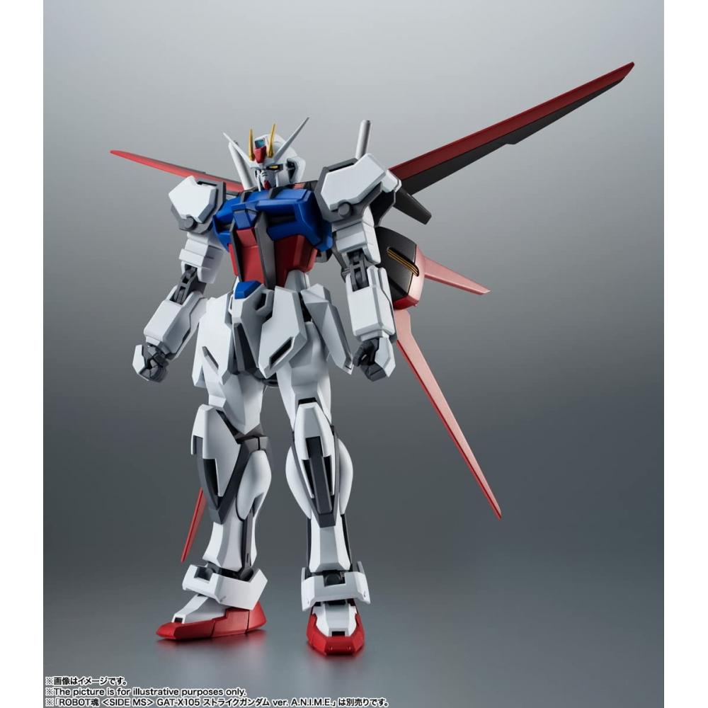 Bandai SPIRITS ROBOT Spirits Mobile Suit Gundam SEED [SIDE MS] AQME-X01 Ale Striker & Effect Parts Set Ver. A.N.I.M.E. Approx. 150mm PVC&ABS Painted M