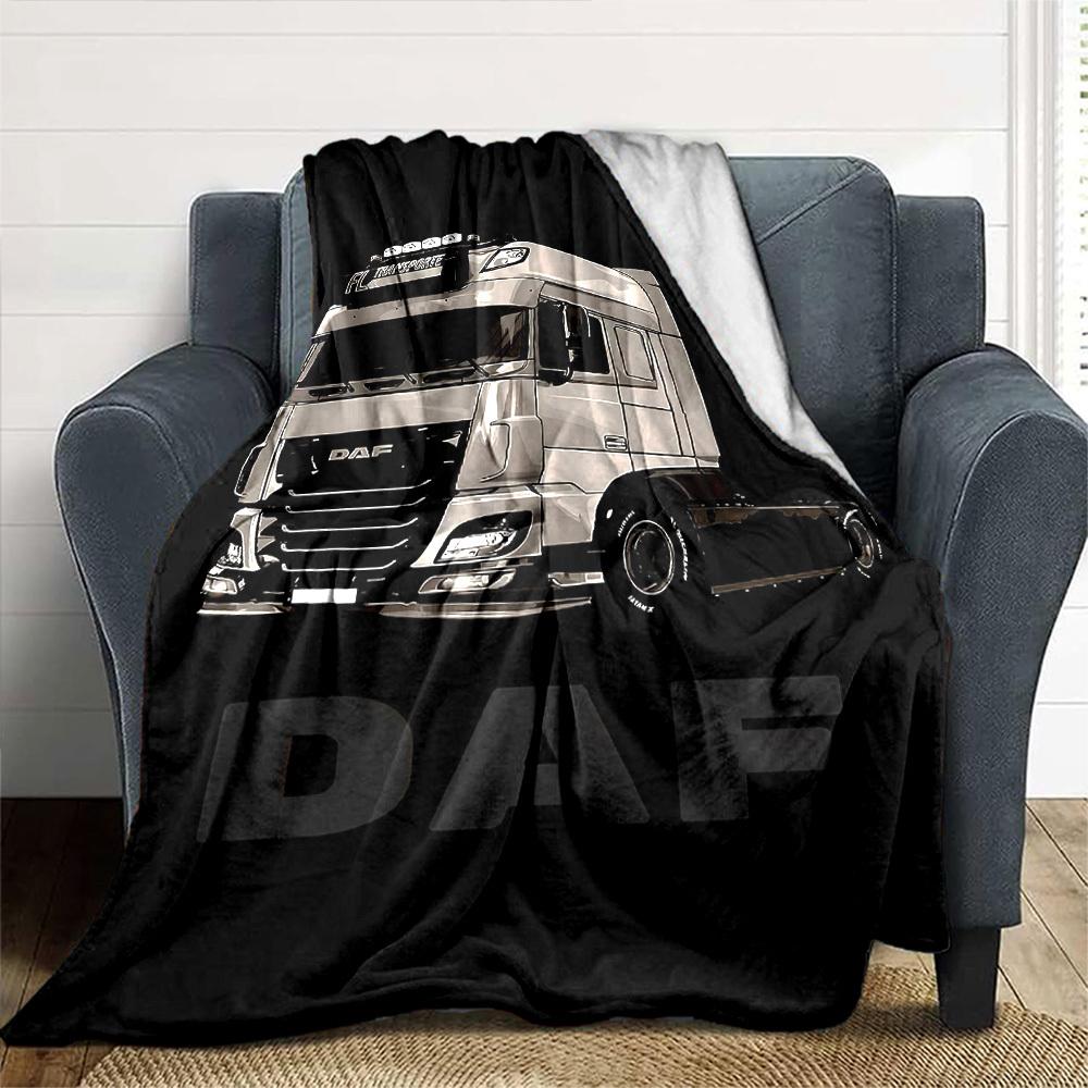 1pc DAF Truck Soft Flannel All Season Throw for Home, Office, Outdoor UseDurable Comfort Soft Warm Throw for Home