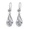 Silver Teardrop Earrings for Women Cubic Zirconia Drop Dangle Earrings Wedding Jewelry Accessory for Brides