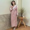 Autumn Winter Female Long Robe Thickened Coral Fleece Loungewear Warm Sleepwear Kimono Bathrobe Gown Loose Flannel Home Wear