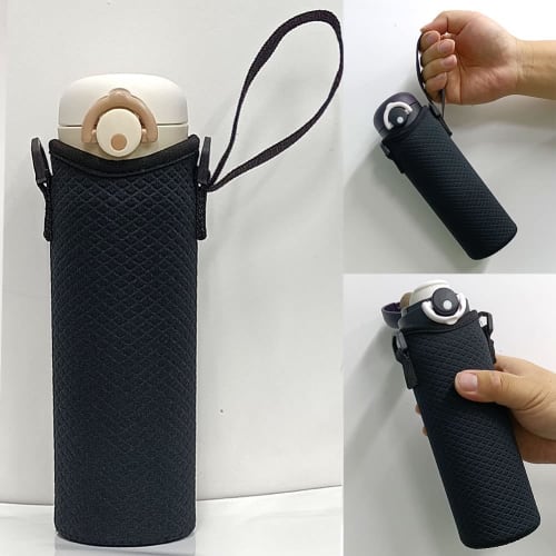 Futakuchi Water Bottle Case with Shoulder Strap, Insulated, for 500ml and 600ml Thermoses, PET Bottle Cover, PET Bottle Holder, Handbag, Crossbody, In