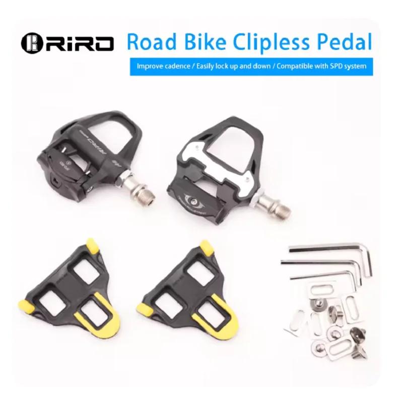 RIRO automatic road bike pedals Self-Locking nylon pedals with Cleat For Shimano SPD System black ultralight road bike pedals