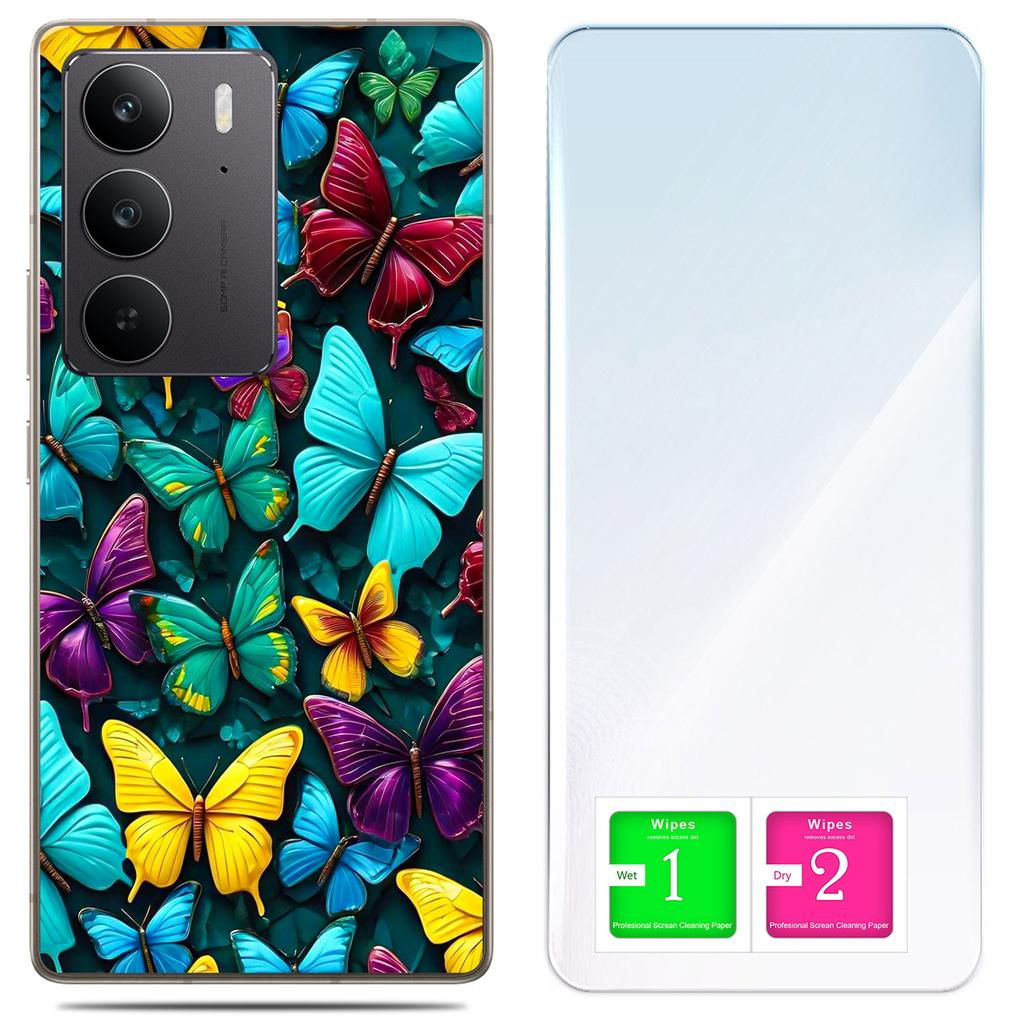 Etui Do Realme C75 / 14X 5G Obudowa Foto Case Plecki Motyle + Szkło 9H