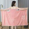 1pc Wearable Bath Towel Absorbent Quick Drying Bathrobe With Pockets Bow Decor Bath Wrap Towel Bathroom Supplies