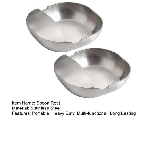 Подставка для ложки из нержавеющей стали для плиты, кухонной столешницы, самоподдерживающаяся подставка для половника, подставка для кухонных принадлежностей для ложки, лопатки