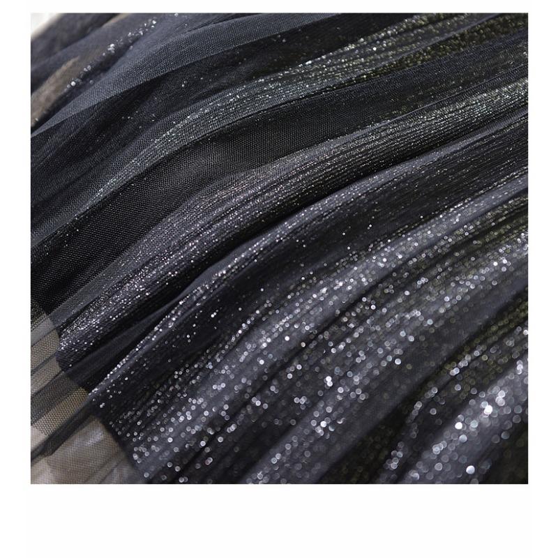 Новая блестящая плиссированная юбка из сетки