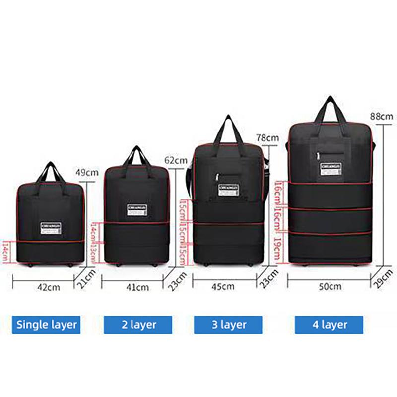 1/2/3 слоя 4/5 колес дорожная сумка водонепроницаемый портативный дорожный чемодан на колесиках сумка-переноска унисекс расширяемые складные сумки-оксфорды для багажа